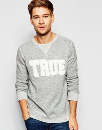 Свитшот с логотипом True Religion True - Серый меланж