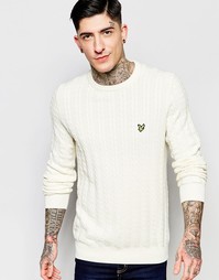 Кремовый джемпер с узором в косичку Lyle &amp; Scott - Слоновая кость