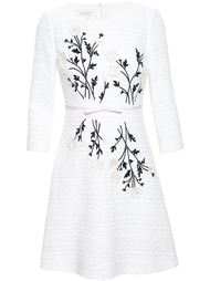 Floral Embroidered Twill Dress Giambattista Valli