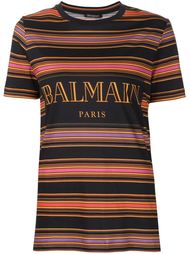 полосатая футболка с логотипом Balmain