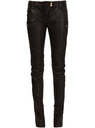 кожаные байкерские брюки Balmain