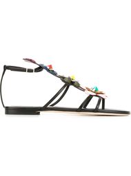 floral embellished sandals Fendi