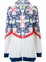 floral knit zipped hoodie Barrie