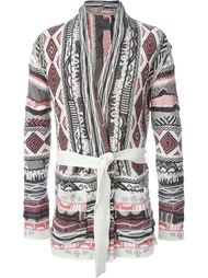 jacquard belted cardigan Laneus