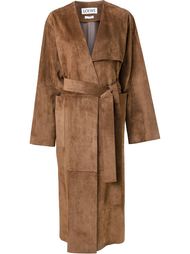 длинное пальто с поясом Loewe