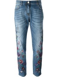 джинсы с цветочной вышивкой  Etro