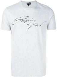 футболка с вышитым логотипом  Emporio Armani