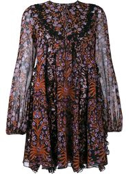 Silk Floral Long Sleeve Dress Giambattista Valli