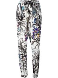 coral print casual trousers Just Cavalli