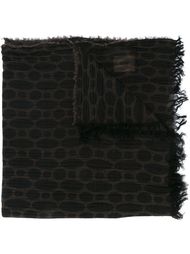 frayed trim geometric pattern scarf Uma Wang
