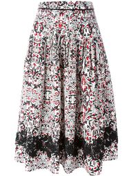 arabesque print pleated skirt Tomas Maier