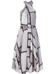 flared halterneck dress Halston Heritage