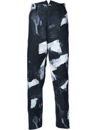 брюки с принтом мазков кисти Yohji Yamamoto