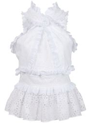 broderie anglaise frill top Oscar de la Renta