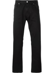 straight leg back pocket detail stretch trousers Armani Jeans