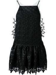 square neck drop waist overlay dress Nº21