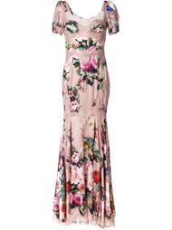 длинное платье с цветочным принтом Dolce &amp;amp; Gabbana