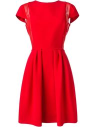 pleated sides sheer panel detail dress Giorgio Armani
