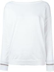 boat neck beaded cuff jumper Brunello Cucinelli