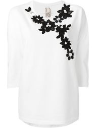 crochet flower embellished sweater Antonio Marras