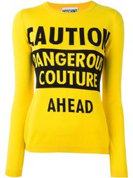 caution dangerous couture jumper Moschino