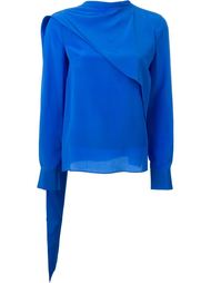 drape detail long sleeve relaxed fit blouse Emanuel Ungaro