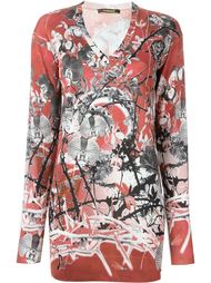 printed v-neck sweater Roberto Cavalli