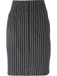 юбка-карандаш с принтом костей Jean Paul Gaultier Vintage