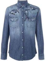 джинсовая рубашка с вышивкой птиц Dolce &amp;amp; Gabbana
