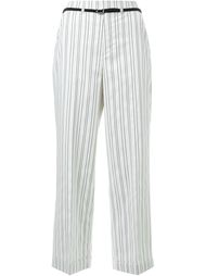 double pinstripe straight leg cropped trousers Loveless