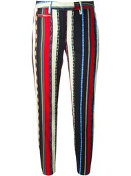 stripe print ankle length skinny trousers Dondup