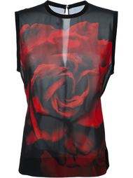 топ с принтом розы  McQ Alexander McQueen