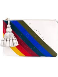 'Georgiana' rainbow striped clutch Anya Hindmarch