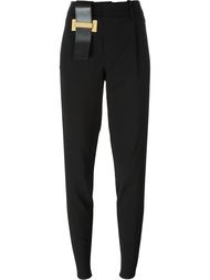buckle detail pleated high waist tapered trousers Anthony Vaccarello