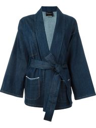 'Gagan' kimono wrap denim jacket Erika Cavallini