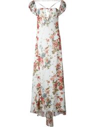 длинное платье с цветочным принтом Saint Laurent