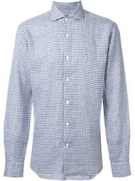 checked pattern cuff detail classic button down shirt Barba