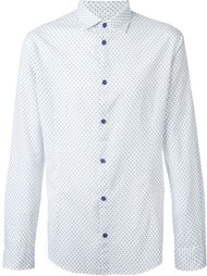 polka dot print contrast fastening button down shirt Armani Jeans