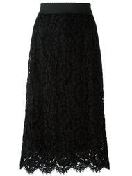 кружевная юбка с цветочным узором Dolce &amp;amp; Gabbana