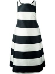 wide stripes flared sleeveless midi dress Rochas