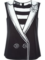 double breast print tank top Boutique Moschino
