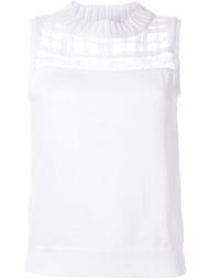 lace open panel sleeveless knitted top Loveless