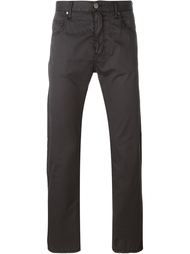 trim detail straight leg trousers Armani Jeans