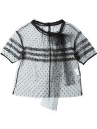 прозрачный топ в горох с бантом Red Valentino