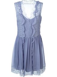 lace trim ruffle dress Alberta Ferretti