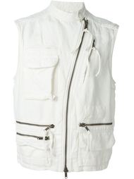 asymmetric zip fastening sleeveless gilet Haider Ackermann