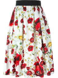 daisy and poppy print skirt Dolce &amp;amp; Gabbana