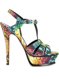 snakeskin effect platform sandals Saint Laurent