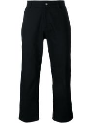 frayed trim flared cropped trousers Mow