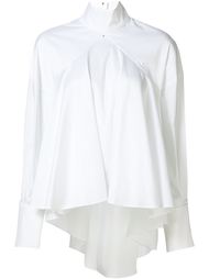 pleated funnel neck blouse Esteban Cortazar